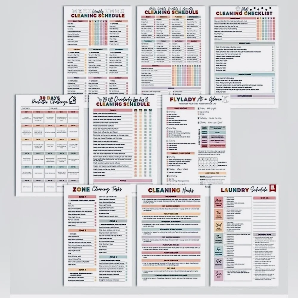 ADHD HOUSEHOLD CLEANING/ORGANIZATION CHECKLIST WORKBOOK - 36 pages